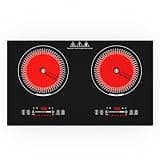 VBGK 24 Inch Electric Cooktop,110V 3000W Electric Stove Top with LED touch Control,8 Power Levels, Kids Lock & 4H Timer,Overheat Protection stove, 2 burner cooktop