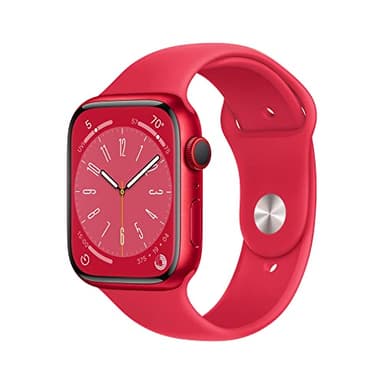 Apple Watch Series 8 [GPS + Cellular, 45mm] - (PRODUCT)Red Aluminum Case with Red Sport Band, S/M (Renewed)