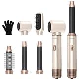 Nawedaa 5-in-1 Hair Dryer Brush Set, Detachable Hot Air Brush with Auto Wrap Curlers, Ionic Blow Dryer Brush for Fast Drying, Volumizing, Straightening & Salon Styling for All Hair Types(Beige)
