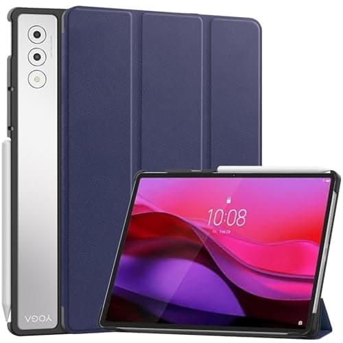 Case for Lenovo Yoga Tab Plus/Yoga Pad Pro AI 12.7",Tri-Fold Shockproof Magnetic Cover Stand Leather Auto Wake/Sleep Cover Case for Lenovo Yoga Tab Plus/Yoga Pad Pro AI 12.7" TB520FU (Dark Blue)