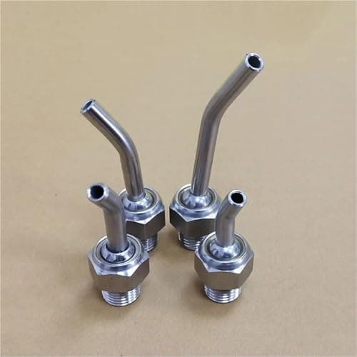 1pc Stainless Steel SS304 CNC Lathe Turret Water Spray Cooling Universal Adjustable Elbow Cooling Nozzle(L50mm,OD 6MM ID 4MM_M6X1.0)