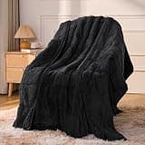 Sivio Weighted Blanket for Adult, 15 lbs Sherpa Heavy Throw with Fleece Reversible, Queen Size, Weighted Blanket for Men and Women Deep Sleeping, 60 x 80Inches Dual Sided Black