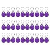 PATIKIL 125kHz T5577 RFID Key Fob Tag, (Purple) (30pcs), Writable Rewritable Smart Key Fobs Tags Blank Clone IC Card Key Classic 1K, Suit for - Entry Access Control Systems