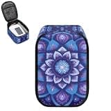 Hechitok Mandala Purple Lightweight Blood Pressure Monitor Carrying Pouch for Standard Upper Arm BP Devices with Smooth Zipper Access Mesh Storage