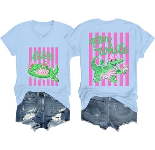 Later Alligator After While Crocodile Shirt, Funny Later Alligator After While Crocodile Tee Carolina Blue