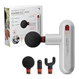 Sharper Image Powerboost Move - Mini Percussion Massage Gun| 4 Attachments, 4 Speeds, FSA Eligible| Full Body Back & Shoulder Massager| Deep Tissue Muscle Recovery| Portable Pain Relief Massage Tool