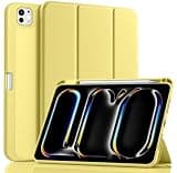 Akkerds for iPad Pro 11 Inch Case (M5/M4) 2025/2024 6th/5th Generation with Pencil Holder, for iPad Pro Case 11 Inch with Trifold Stand Protective Cover/Soft TPU Back, Auto Wake/Sleep, Yellow
