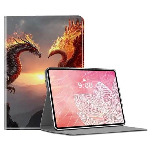 DSIVIKIZ Folio Stand Tablet Case for Surface Pro 9/10/11 2022/2024–Battle of Dragon-Phenix, Slim Shockproof PU Leather | Magnetic Multi-Viewing Angles Cover for Surface Pro 9 2024