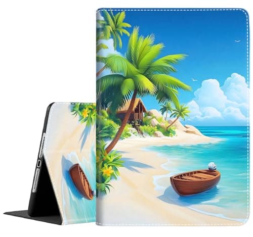 Case for Samsung Galaxy Tab S10 Lite/ S10 FE/ S9 FE 5G 10.9 Inch/Tab S9 11 Inch, Multi-Angle Smart Stand Cover Auto Sleep/Wake for Galaxy S10 Lite, Tropical Beach Sand Blue Ocean