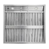 CT Copper Tailor 36-Inch Outdoor Kitchen Vent Hood xxx CFM, BBQ Range Hood in Stainless Steel with 4-Speed Exhaust Fan, LED Lights,Baffle Filters