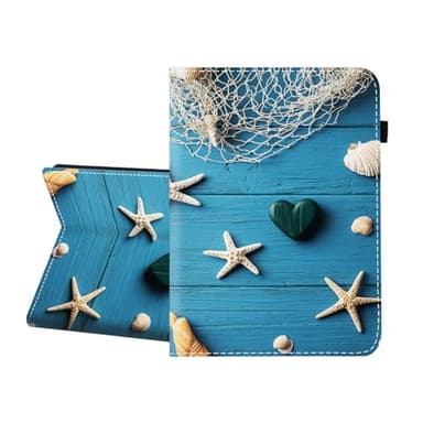 CICPLKSE Case for Samsung Galaxy Tab S6 Lite 10.4 Inch 2024/2022/2020,Premium PU Leather Cover with Auto Sleep Wake,Seashells Starfish