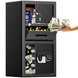 6.0 Cuft Large Drop Safe for Business, Anti-Theft Depository Safe Box with Quick Place Drop Slot, Digital Keypad and Fireproof Bag, Money Safe Drop Box Deposit Safes for Home Business Retail Mail