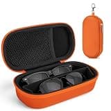 Fonwill Double Eyeglasses Case, Hard Shell Dual Glasses Case Travel Sunglasses Organizer for Men Women (2 Slots, Orange)