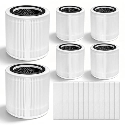 6 Pcs Replacement Filter Compatible with AromaRoom AP103 Air Purifier, with 12 Pcs Filter Cotton, 3-in-1 H13 True Activated Carbon Filter for Home Bedroom Office, High Efficiency Air Cleaner
