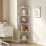YATINEY 5-Tier Corner Shelf, Corner Bookshelf for Small Space, White CJ12WW