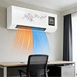 Portable Wall Air Conditioner 2 In 1 With Heater, Smart Ac & Heater Combo Unit, Remote Control Cooling & Heating Fan For Bathroom Office Bedroom Red