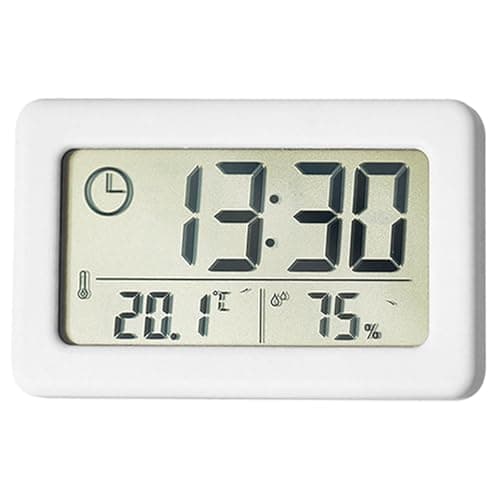 Synvexor LCD Wall Mount Alarm Clock,Outdoor and Indoor Temperature