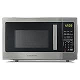 Farberware 0.9 Cu. Ft. Countertop Microwave Oven – 900 Watts Power, Auto Cook Settings, Defrost, Easy Clean and Child Safety Lock - Stainless Steel