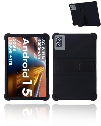 for ZENTALITY C-710 PRO MAX Android 15 10 Inch Tablet,Skin-Friendly Soft Silicone Protective Case,Full Protection Against Drops and Scratches,with Adjustable Viewing Stand,Black.
