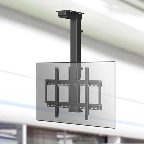 TV Bracket, Motorised TV Bracket Stand - Ceiling TV Mount Stand, LCD TV Floor Stand with Auto Lift, with 360° Rotation Left and Right, Fits 32-70 Inch Flat and Curved TVs, with Remote Control