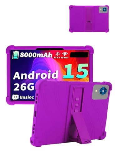 for PYNAREL P60 (10 Inch) Android 15 Tablet Protective case, ZBAGUG Shockproof Lightweight Silicone Protective Cover with Stand, Child-Friendly Protection, Easy to Clean Design, Purple.