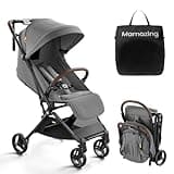MAMAZING Ultra Air Lightweight Baby Travel Stroller with Carbon Fiber Frame, Compact & Airplane-Friendly, One-Handed Fold, 11.6 lbs, Perfect for Toddlers, Grey