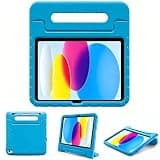 ProCase Kids Case for iPad A16 11th Generation 2025/iPad 10th Generation 2022 with Pencil Holder, iPad 11/10 Case Shockproof Lightweight Cover with Stand Convertible Handle for Children -Blue