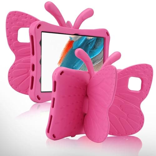 FunnyWin Onn 10.1 inch 10.1" 100135925 Gen 4 Butterfly Kid Tablet Case with Kickstand Light EVA Full Boby Drop Protective Rugged Shockproof Kid Pro Cover for Girl Kids Gift (Rose)