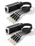 CERRXIAN 4-Channel Multi Snake 1/4" TRS to Ethercon-Compatible CAT5/CAT6/CAT7 Ethernet Breakout for Stage & Studio, Lighting & DMX512, Gold-Plated Connectors (1 Pair) - 2.6FT
