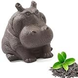 Jwthee Small Hippo Figurine, House Hippo Figurine Good Luck Hippo Statue Decor Small Chinese Tea Statue, Symbolizes Prosperity and Blessings, Animal Figurines Home Office Desktop Decor