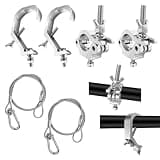 4 Pack Heavy Duty Truss Clamp Set, 660lb and 50 lb Aluminum Alloy Light Clamps Fits 1.5″-2″ Truss Coupler Clamp for Stage Lighting DJ Lights Projector Par Lights with 2 Pcs Safety Rope