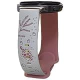 Cute Sea Turtle Engraved Band Compatible with Samsung Galaxy Watch 8 40mm 44mm/Galaxy Watch 8 Classic 46mm,White Pink Two-Tone 20mm Silicone Sport Strap with Stainless Steel Adapter for Women Men