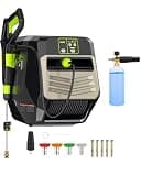 Wall Mounted 𝐌𝐀𝐗 𝟓𝟓𝟎𝟎𝐏𝐒𝐈 𝐏𝐫𝐞𝐬*𝐬𝐮𝐫𝐞 𝐖𝐚𝐬𝐡𝐞𝐫,4 Nozzle Tips,5 Levers 3.6GPM Power Washer,100FT Hose,Automatic Rewind,5 Nozzles for Car Clean Machine/Car/Driveway/Patio Clean,Black