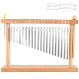 EASTROCK 20 Note Chime Table Wind Chime Bar Percussion Instrument Single Row Chime Hand Chimes Relaxing Meditation Healing Sound Desktop Decoration (Silver)