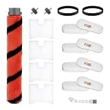 UV580 Brush Roller Filter Replacement Compatible with Shark UV580 Corded Stick Vacuum Accessories, 1 Roller Brush, 4 Foam Filters, 2 Front Brush Belts, 1 Pair Wheels and 1 Cleaning Brush