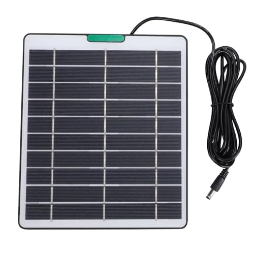 Zopsc Security Camera Solar Panel Efficient 5W 5V Monocrystalline Charging for, White (Black)