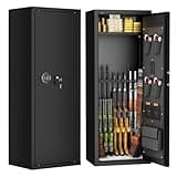 INTERGREAT Gun safes,Black Rifle Safe,Gun Safes for Home Rifle and Pistols, Long Gun Safe for Rifle Shotgun for Home,Quick Access Rifle Safes,Adjustable Gun Racks, Easy Assemble(8-12 Guns)