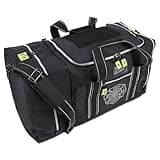 Lightning X Products Newly Redesigned Firefighter Fireman Quad-vent Turnout Gear Bag With Helmet Compartment, Mesh Vents & Maltese Cross for First Responder (Black)