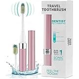 Voom Sonic Electric Toothbrush – Bathroom Essentials & Travel Essentials – Electric Toothbrush for Adults – 22,000 Strokes/Minute w/AAA Battery – 2 Speed – Go 1 Series (Metallic Rose)