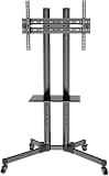 EliteBloom Mobile Tv Stand, Rolling Tv Stand, Mobile Tv Cart, Bracket Mount for 32"-70" Flat Screen Tvs, Home Display Trolley with Non-Marking Castor Wheels,