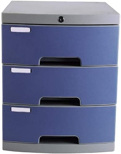 ZGLINMZ Desktop File Cabinet with Three Layer Storage Box Lockable Drawers Organizer