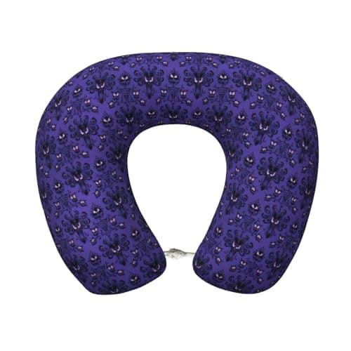 DRTGEDS Haunted Mansion Travel Neck Pillow for Airplane, Adults Memory Foam Travel Neck Pillow,for Airplane,Train,Home