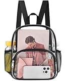 Busiuw Clear Backpack for Stadium Events Stadium Approved Clear Backpack 12x12x6 with Front Pocket for Concert Sport Fashion Women Backpack Events Work Travel