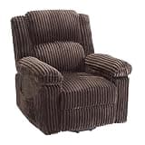 Garvee Corduroy Recliner Chair, Manual Recliner Sofa with Handle, Pillow Top Arms, Thick Padding, Side Pocket, 330Lbs Capacity, Adjustable Recliner for Living Room, Bedroom, Home Theater, Brown