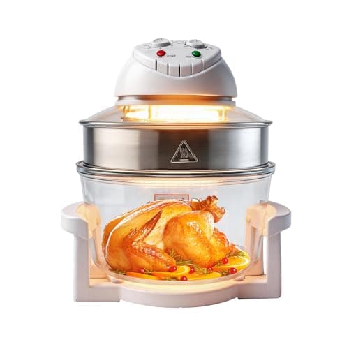 20L Glass Air Fryer Oven, Infrared Convection Halogen Countertop Cooker, Healthy Cooking Large Capacity Air Fryer for French Fries, Chicken & Chips
