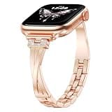 KOREDA Compatible with Apple Watch Band 38mm 40mm 41mm 42mm 44mm 45mm 46mm Women, Slim Metal X-Link Bracelet with Bling Diamonds Replacement Strap for iWatch Series 11 10 9 8 7 6 5 4 3 2 1 SE