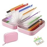 Waterproof Storage Pouch Set with 14 Reusable Zipper Bags, Portable Organizer Case for Vitamins, Supplements (Pink)