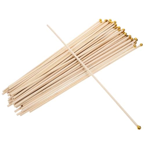 ABOOFAN 50pcs Bamboo Flagpole Sticks 40cm Mini Wooden Flag Sticks Handheld Flag Flagpole Replacement Flags on Stick Poles for Meeting Room Celebration Accessories