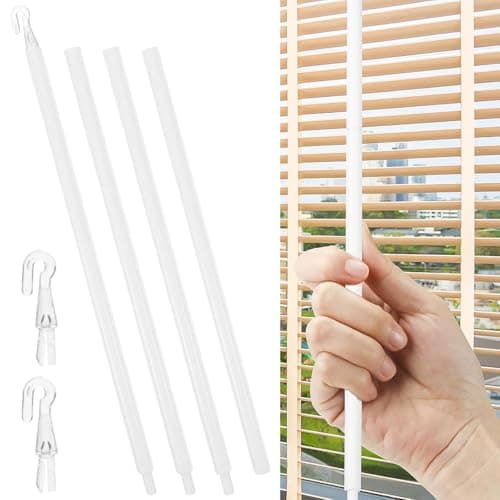 ABOOFAN 1Pcs 46 Inch Blind Wand Replacement, Extra Long Tilt Rod with Hook, Vertical Blinds Stick for High Windows, Curtain Shade Opener Accessory