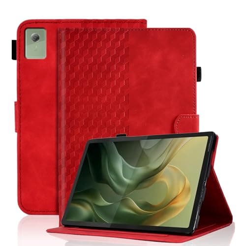 Varohix Case for Lenovo Idea Tab 11 Inch 2025 TB-336ZU/TB-336FU,Motorola Moto Pad 11 inch 2026,PU Leather Multi-Angle Viewing,Magnetic Folio Adjustable Stand Shell Foldable Card Holder, Woman Man,Red